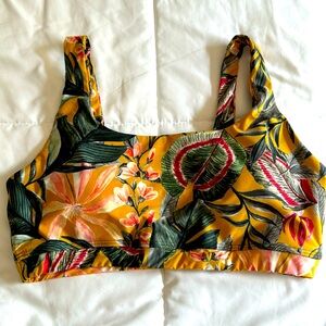 Yoga democracy sports bra/ top / rich golden yellow tropical/ large